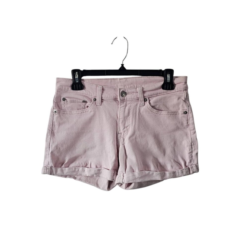 Levi's Pink Cuffed Midi Jean Shorts Size 27 Low Rise